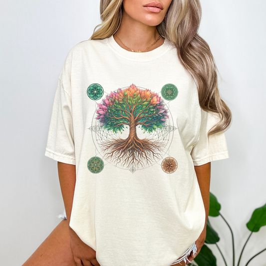 Sacred Tree Sacred Geometry Comfort Colors T-Shirt