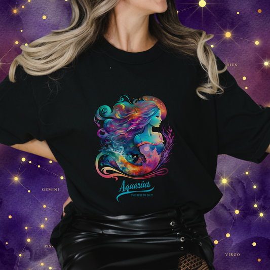 Fantasy Aquarius Zodiac Sign Comfort Colors T-Shirt 2.0