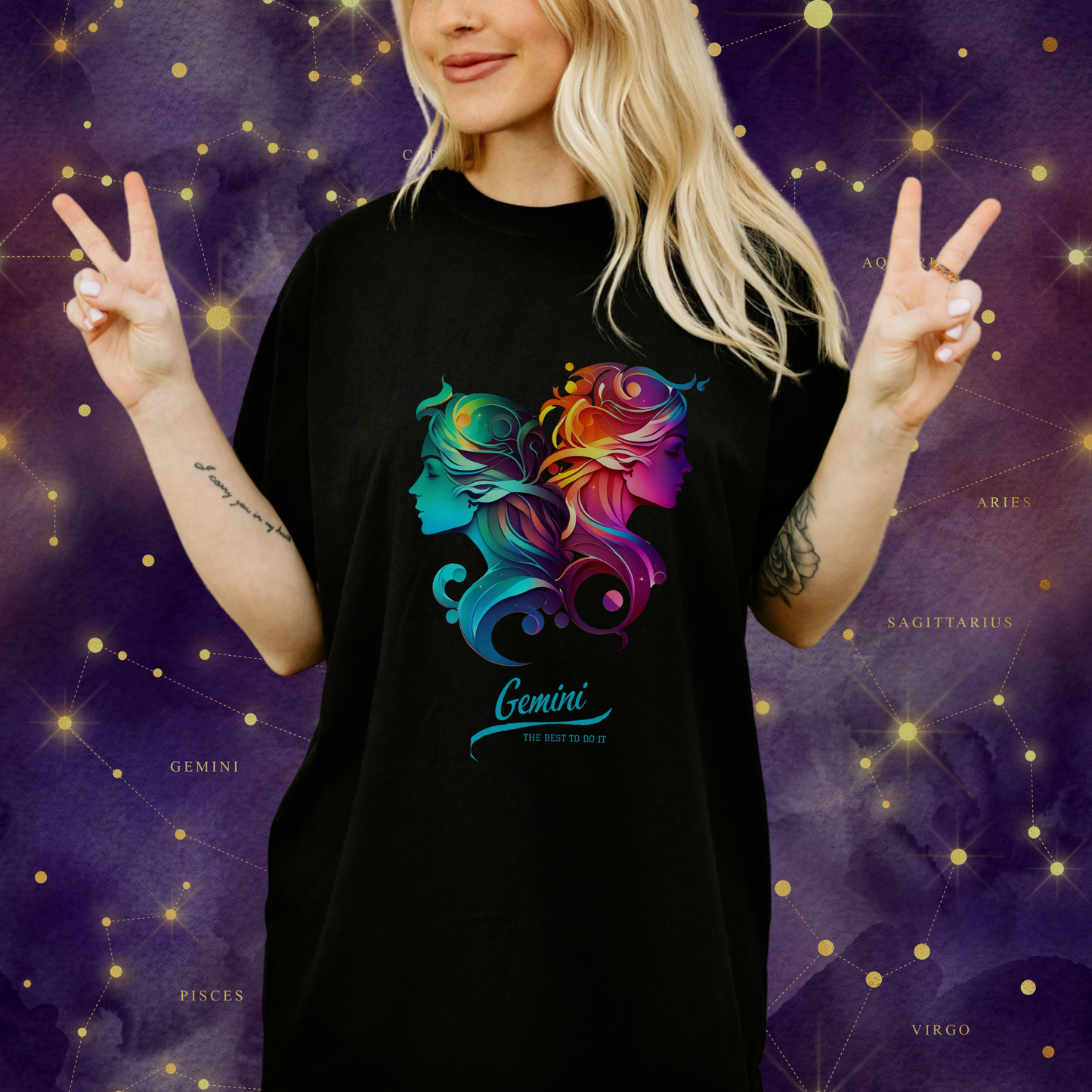 Fantasy Gemini Zodiac Sign Comfort Colors T-Shirt 2.0