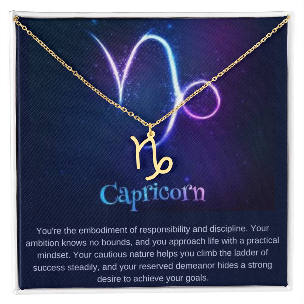 Capricorn Zodiac Sign Necklace