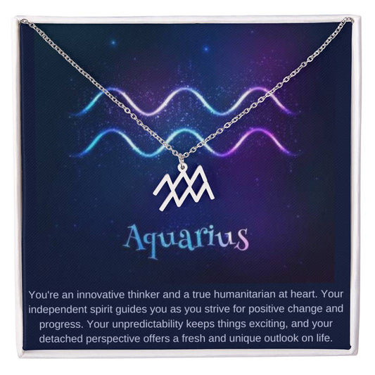 Aquarius Zodiac Sign Necklace